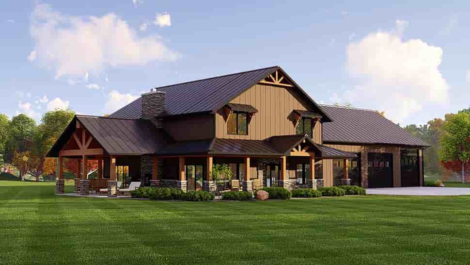 Barndominium House Plan 41879 with 3 Beds, 4 Baths, 3 Car Garage Picture 3