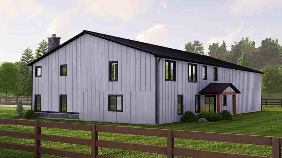 Barndominium House Plan 41881 with 4 Beds, 3 Baths, 3 Car Garage Picture 3