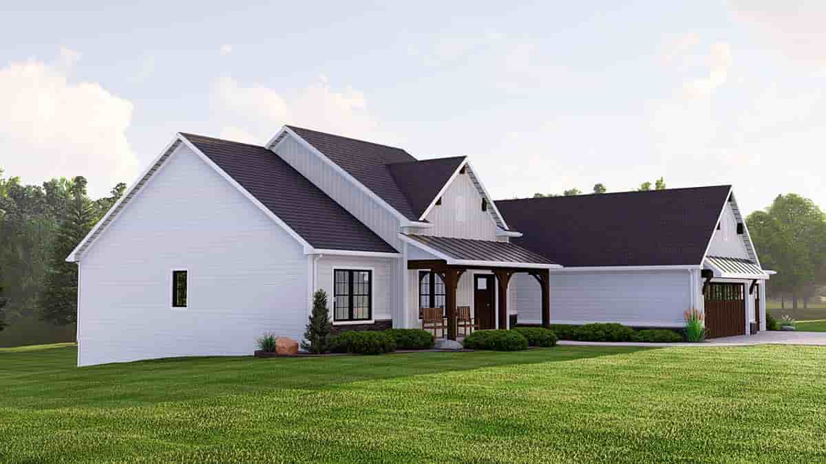 Country, Farmhouse House Plan 41882 with 4 Beds, 3 Baths, 3 Car Garage Picture 2