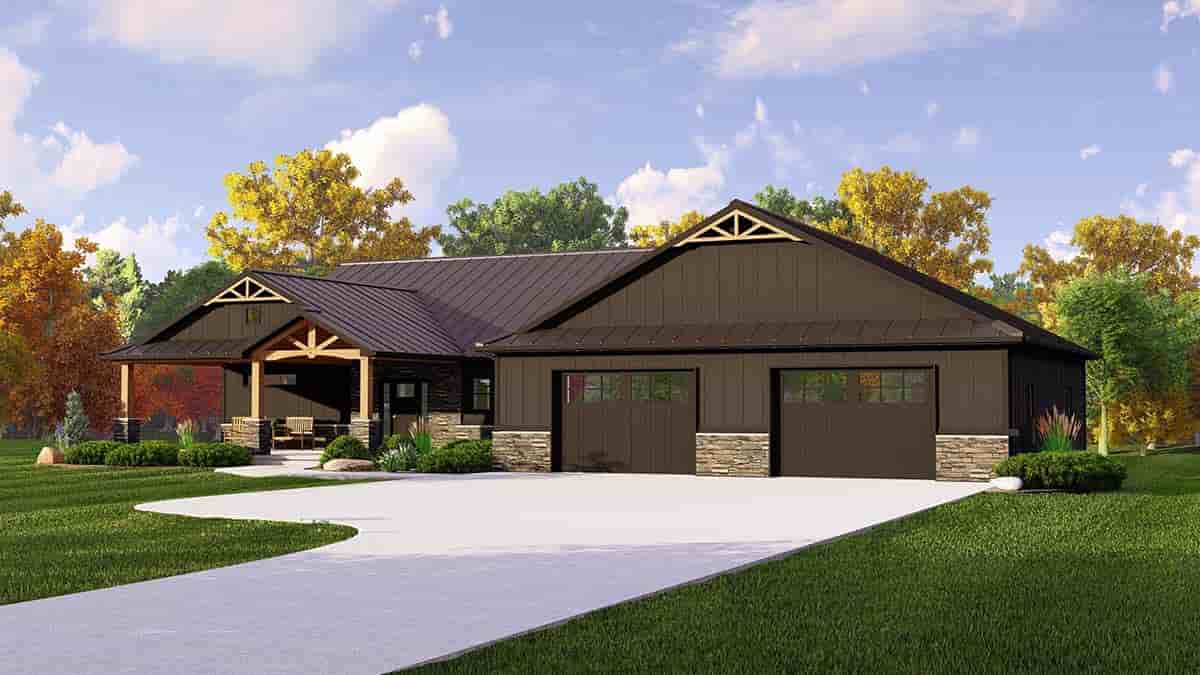 Country, Craftsman House Plan 41883 with 3 Beds, 3 Baths, 2 Car Garage Picture 1