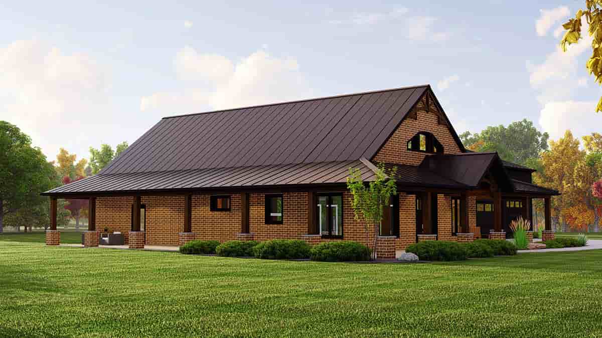 Barndominium House Plan 41885 with 4 Beds, 4 Baths, 3 Car Garage Picture 2