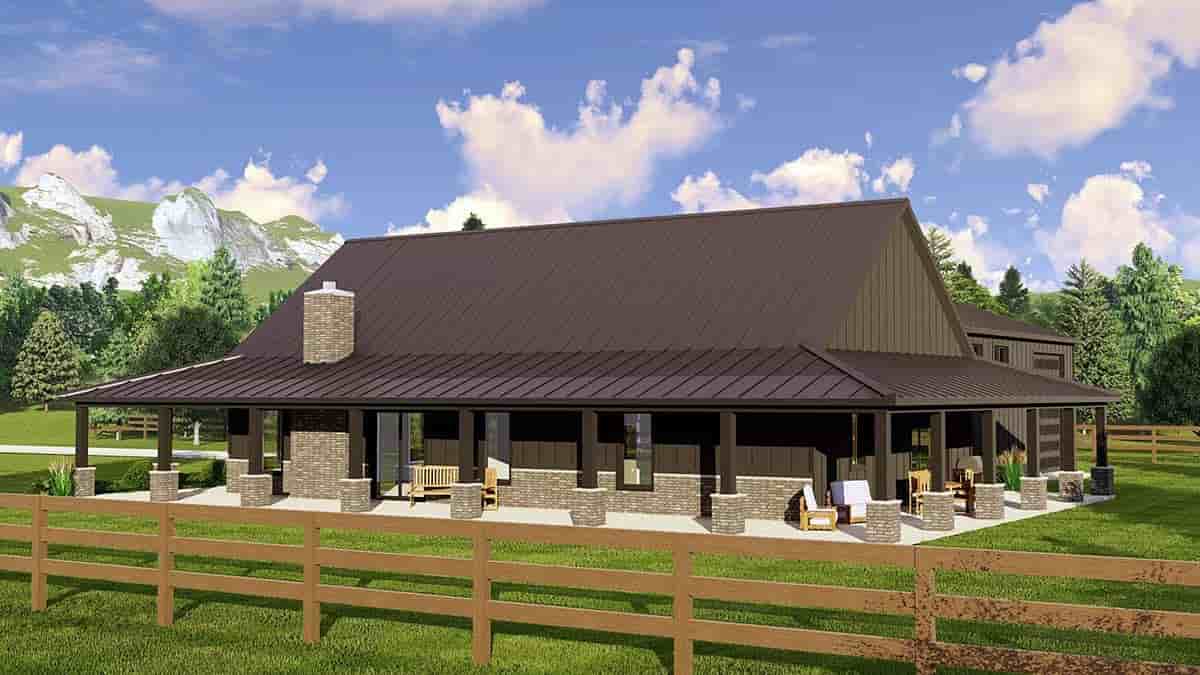 Barndominium House Plan 41889 with 3 Beds, 2 Baths, 3 Car Garage Picture 1