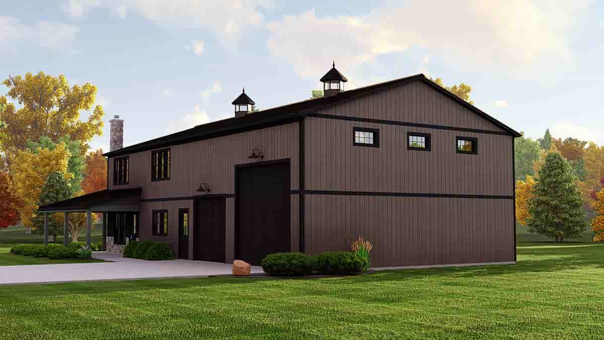 Barndominium House Plan 41891 with 3 Beds, 5 Baths, 2 Car Garage Picture 1
