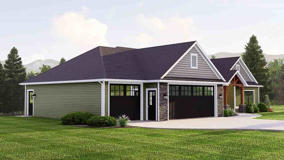 Country, Craftsman, Traditional House Plan 41892 with 2 Beds, 3 Baths, 3 Car Garage Picture 2