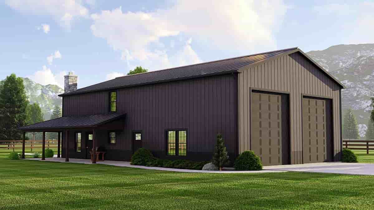 Barndominium House Plan 41893 with 2 Beds, 3 Baths, 2 Car Garage Picture 1