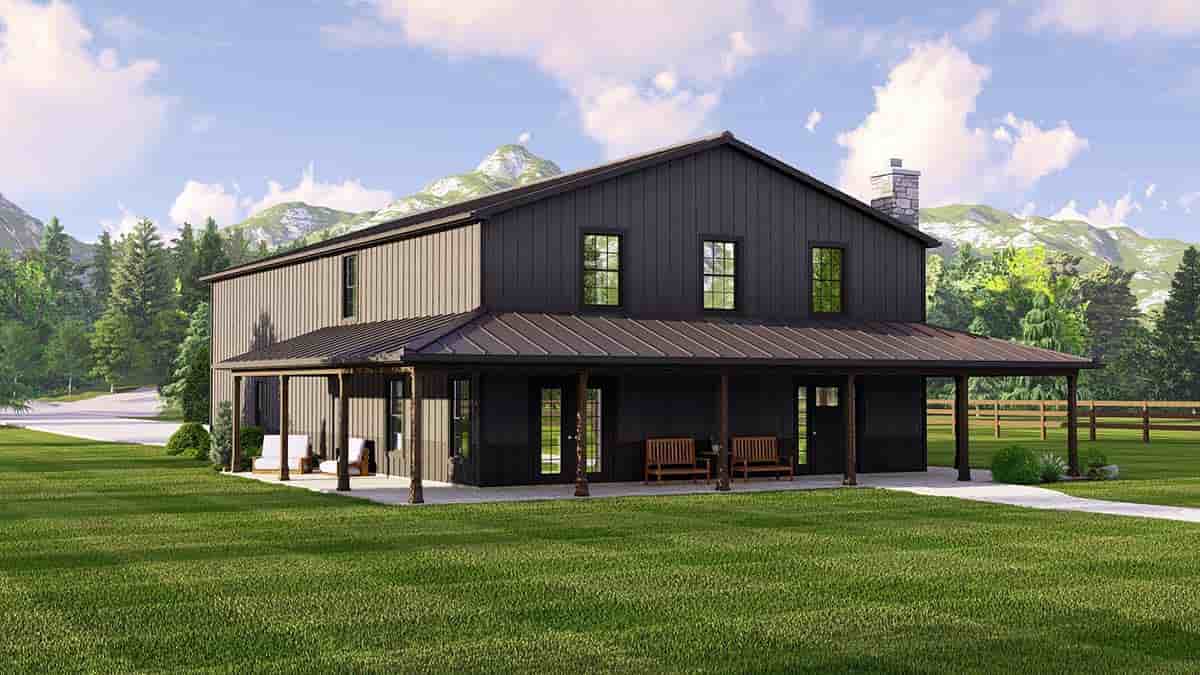 Barndominium House Plan 41893 with 2 Beds, 3 Baths, 2 Car Garage Picture 2