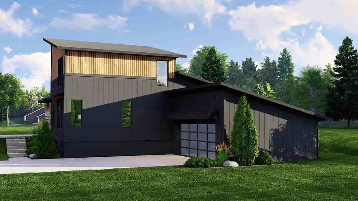 Modern House Plan 41894 with 3 Beds, 3 Baths, 2 Car Garage Picture 1