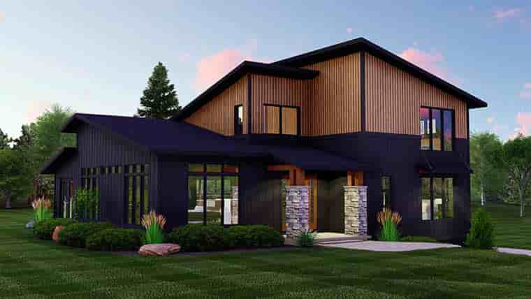 Modern House Plan 41894 with 3 Beds, 3 Baths, 2 Car Garage Picture 5