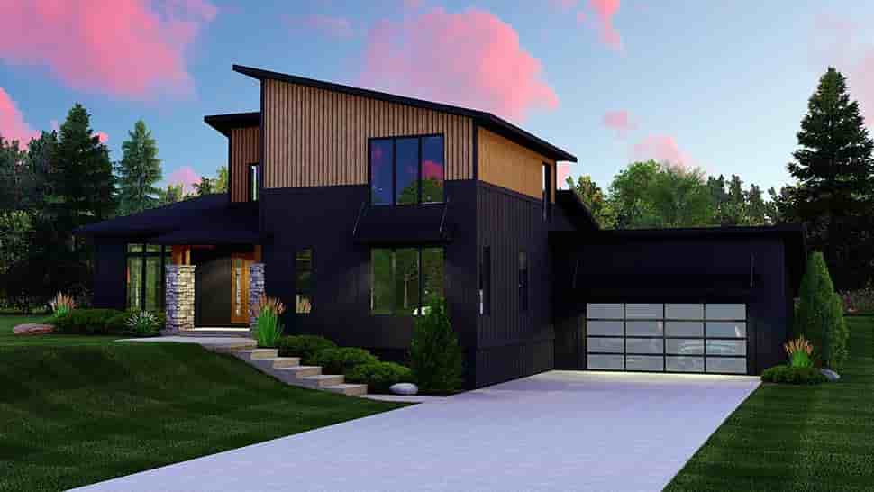 Modern House Plan 41894 with 3 Beds, 3 Baths, 2 Car Garage Picture 6