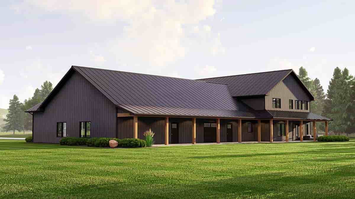 Barndominium House Plan 41895 with 4 Beds, 5 Baths, 2 Car Garage Picture 1