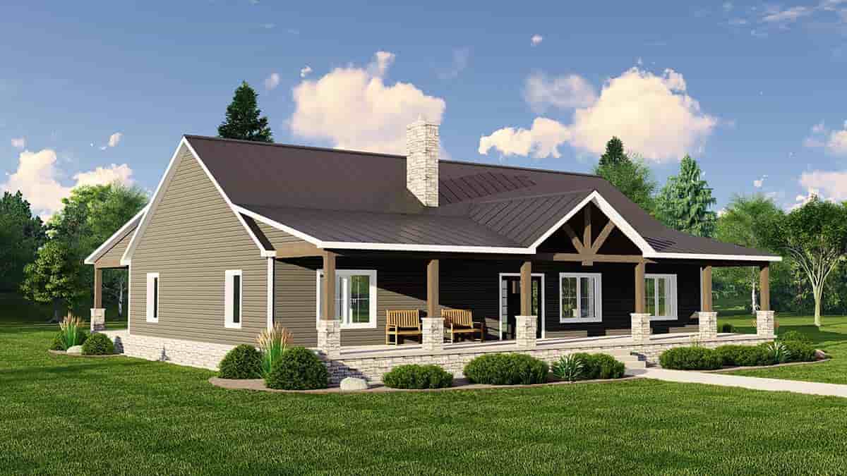 Country, Ranch House Plan 41897 with 3 Beds, 2 Baths Picture 2