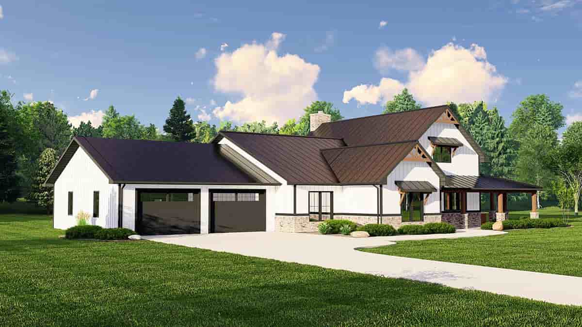 Barndominium House Plan 41898 with 2 Beds, 3 Baths, 2 Car Garage Picture 2