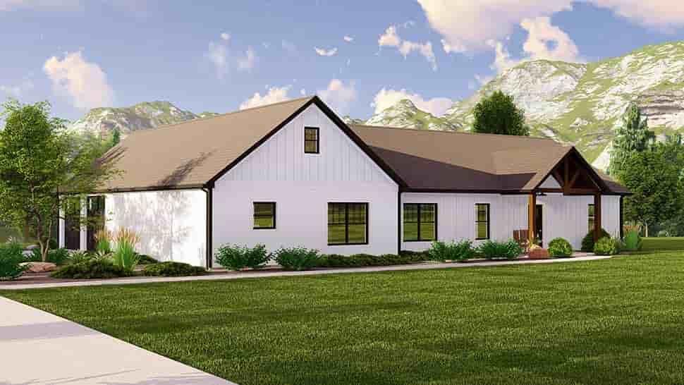 Barndominium, Craftsman, Ranch House Plan 41899 with 3 Beds, 3 Baths, 2 Car Garage Picture 2