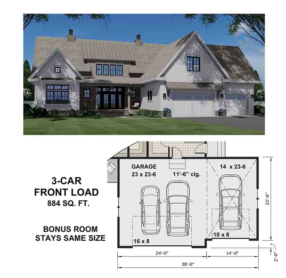Country House Plan 41900 with 4 Beds, 4 Baths, 2 Car Garage Picture 7