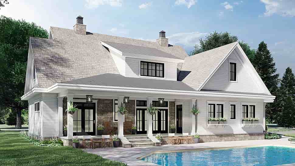 Farmhouse House Plan 41901 with 4 Beds, 4 Baths, 2 Car Garage Picture 3