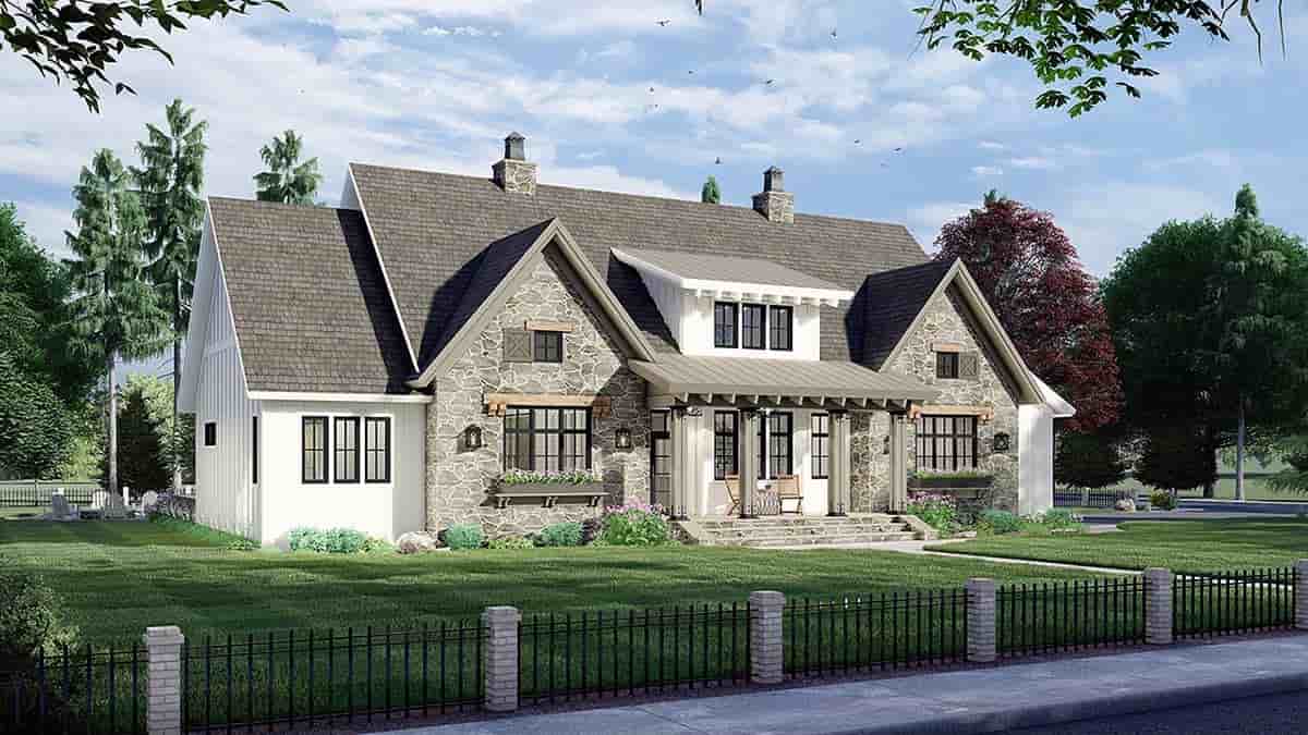 Farmhouse House Plan 41902 with 4 Beds, 4 Baths, 2 Car Garage Picture 2