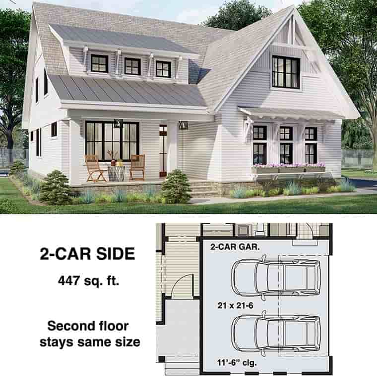 Farmhouse House Plan 41905 with 3 Beds, 3 Baths, 2 Car Garage Picture 5