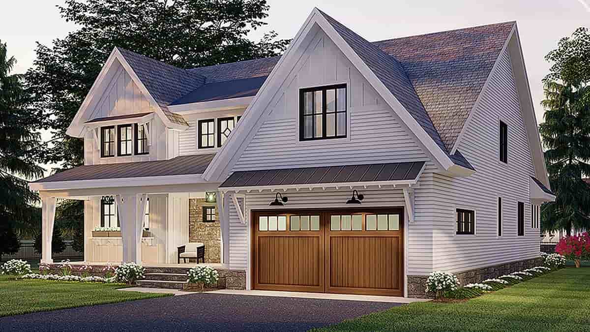 Farmhouse House Plan 41907 with 4 Beds, 4 Baths, 2 Car Garage Picture 1