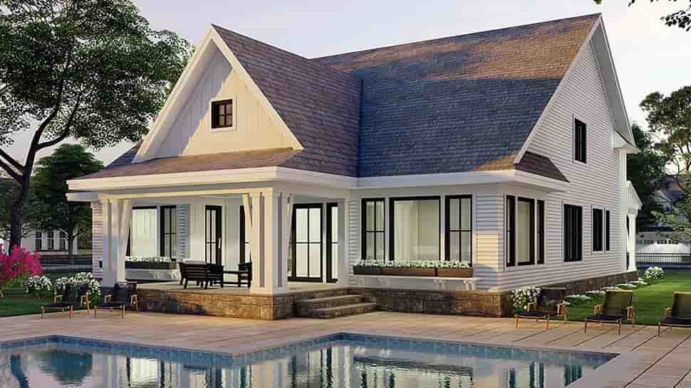 Farmhouse House Plan 41907 with 4 Beds, 4 Baths, 2 Car Garage Picture 4