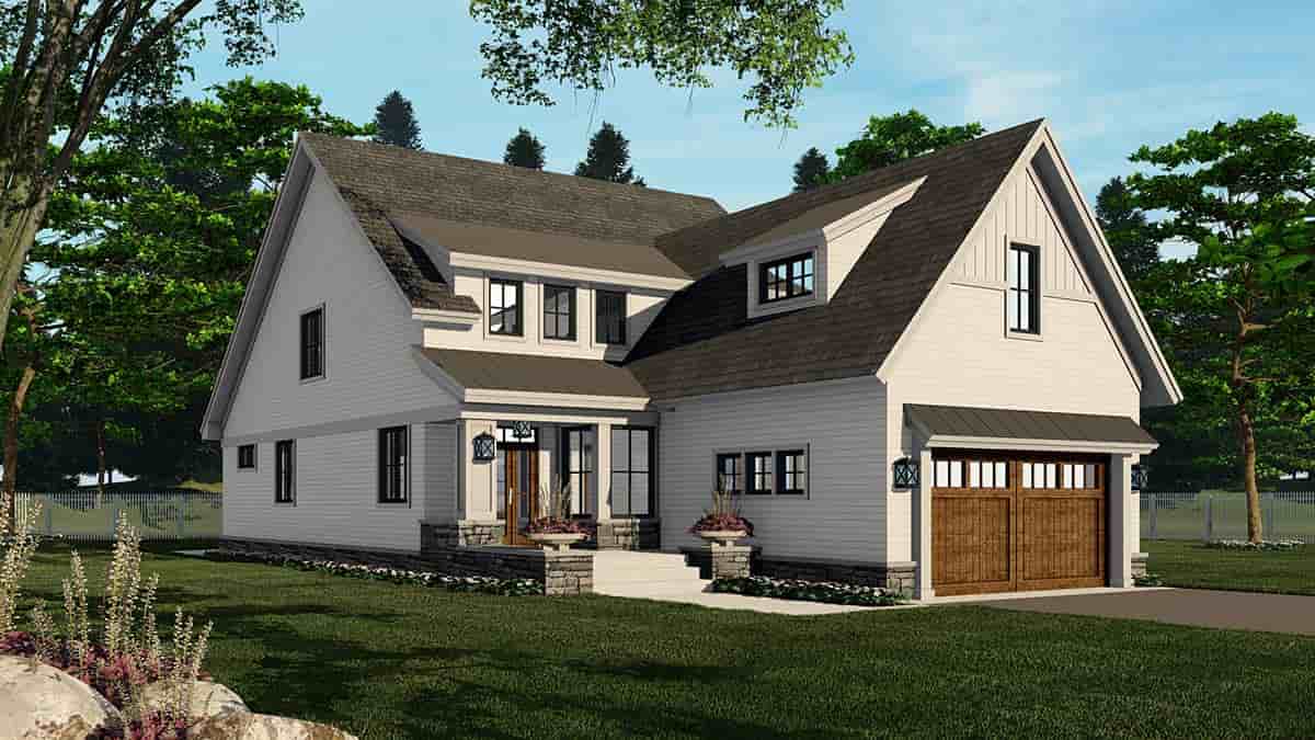 Farmhouse House Plan 41908 with 4 Beds, 3 Baths, 2 Car Garage Picture 2