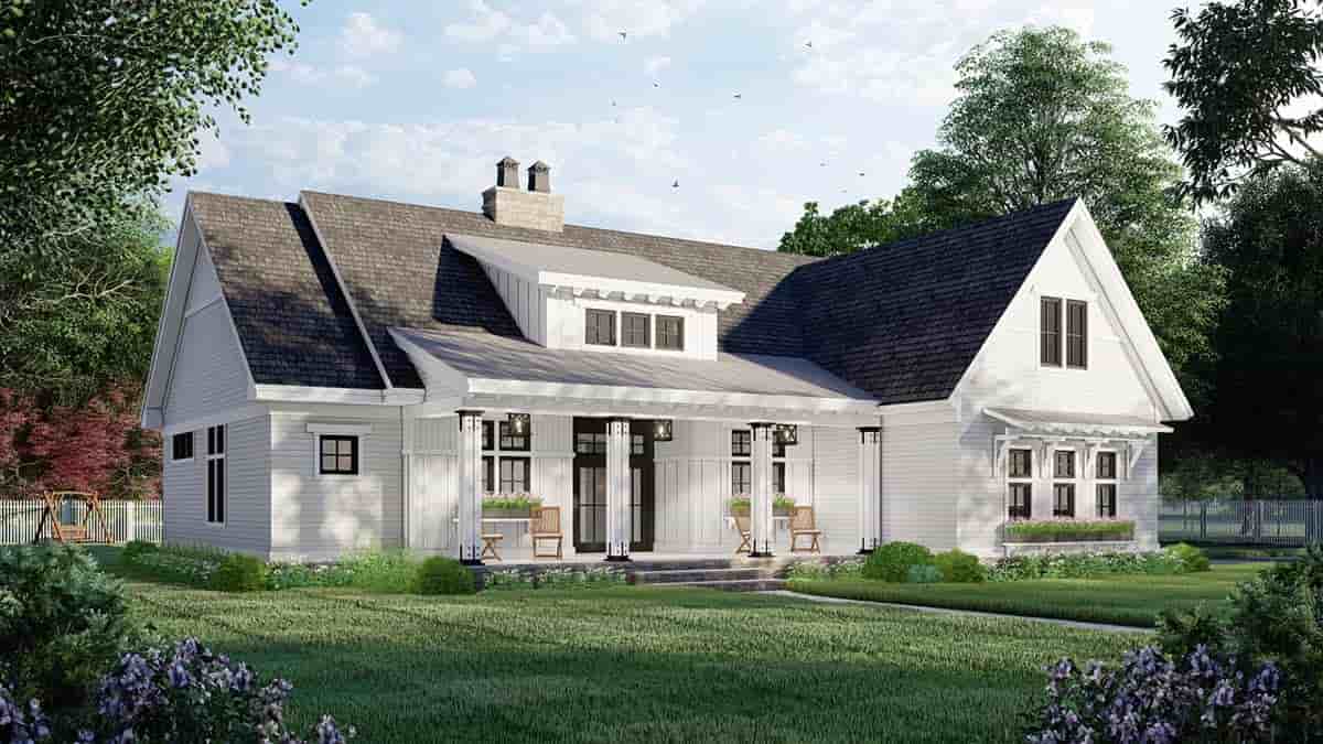 Farmhouse House Plan 41909 with 3 Beds, 2 Baths, 2 Car Garage Picture 2