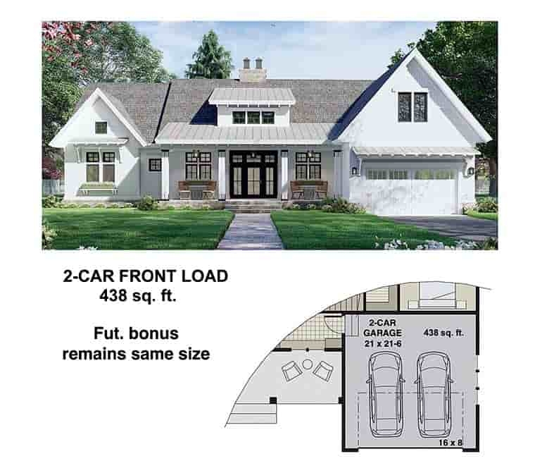 Farmhouse House Plan 41910 with 3 Beds, 3 Baths, 2 Car Garage Picture 5