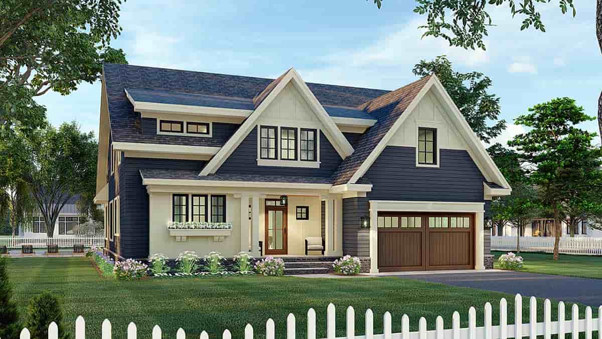 Farmhouse House Plan 41912 with 3 Beds, 3 Baths, 2 Car Garage Picture 2