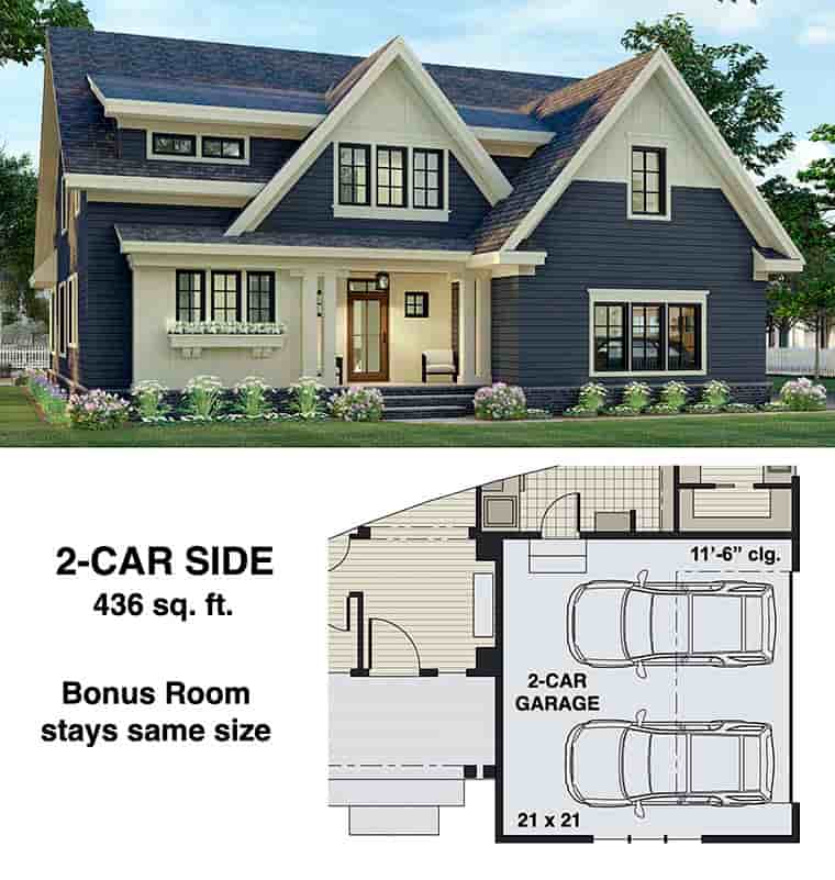 Farmhouse House Plan 41912 with 3 Beds, 3 Baths, 2 Car Garage Picture 5