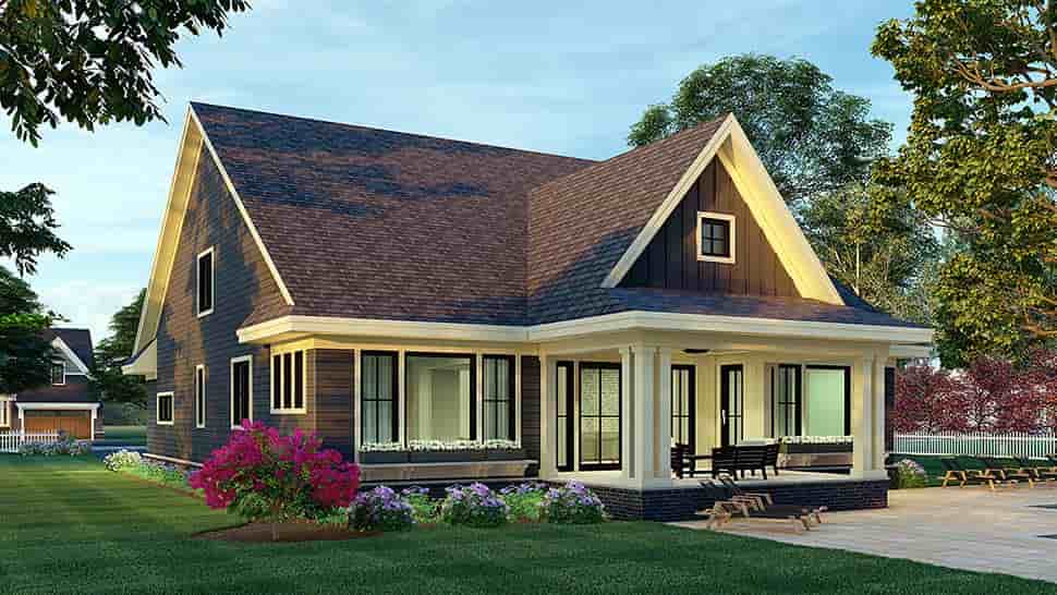 Farmhouse House Plan 41913 with 4 Beds, 4 Baths, 2 Car Garage Picture 3