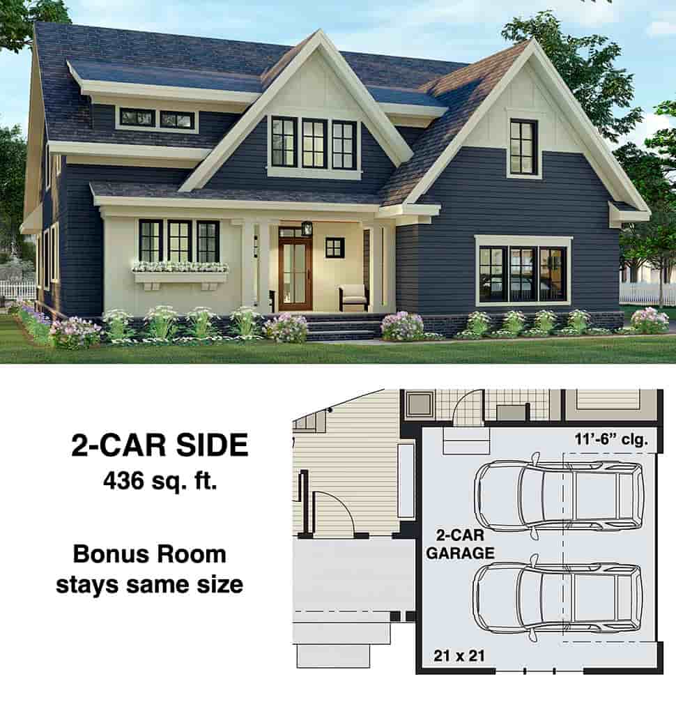Farmhouse House Plan 41913 with 4 Beds, 4 Baths, 2 Car Garage Picture 5