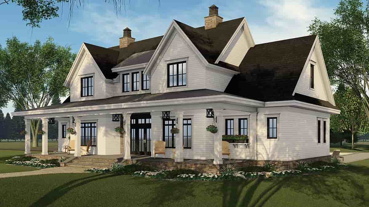 Country, Farmhouse House Plan 41917 with 4 Beds, 5 Baths, 3 Car Garage Picture 1
