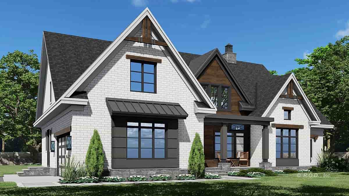 Country, Craftsman, Farmhouse House Plan 41924 with 5 Beds, 5 Baths, 2 Car Garage Picture 2