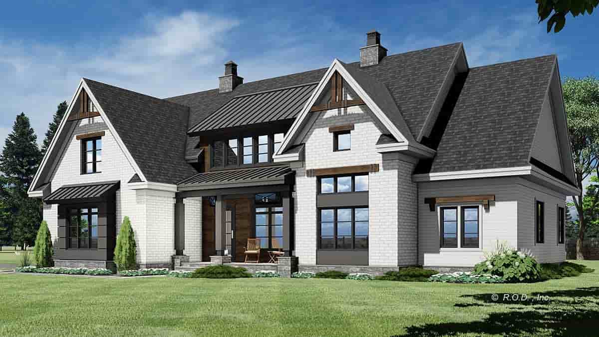 Farmhouse House Plan 41925 with 4 Beds, 4 Baths, 2 Car Garage Picture 1