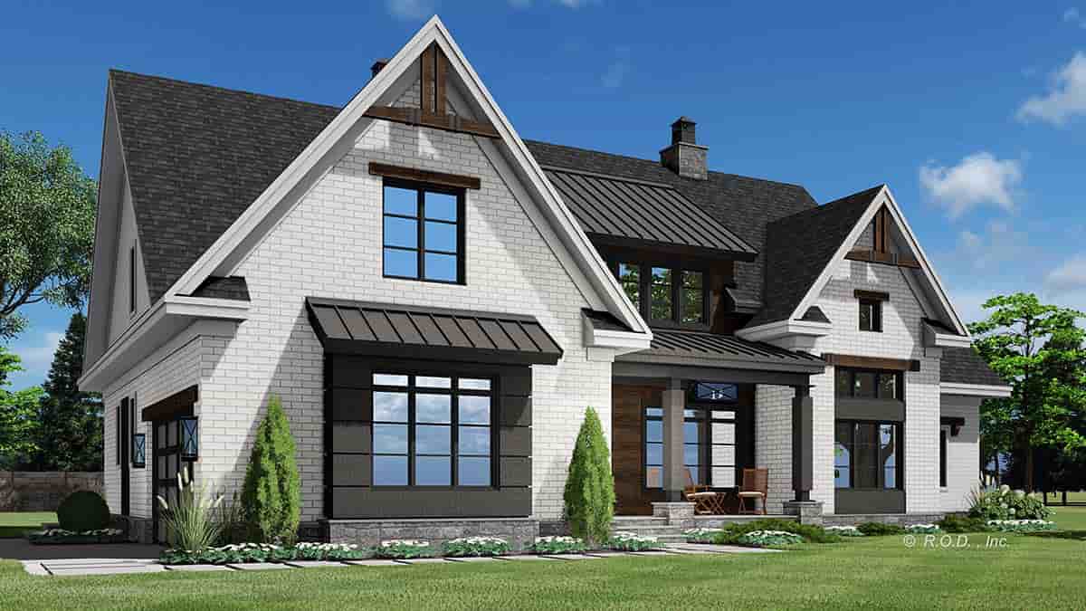 Farmhouse House Plan 41925 with 4 Beds, 4 Baths, 2 Car Garage Picture 2