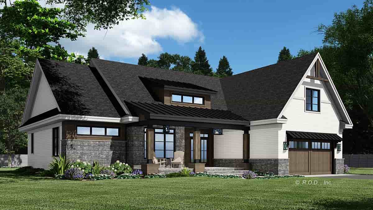 Country, Craftsman, Farmhouse, Traditional House Plan 41926 with 3 Beds, 2 Baths, 2 Car Garage Picture 2