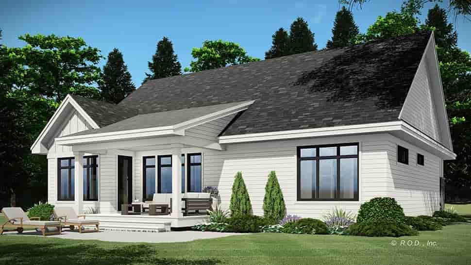 Contemporary, Farmhouse House Plan 41931 with 2 Beds, 2 Baths, 2 Car Garage Picture 3