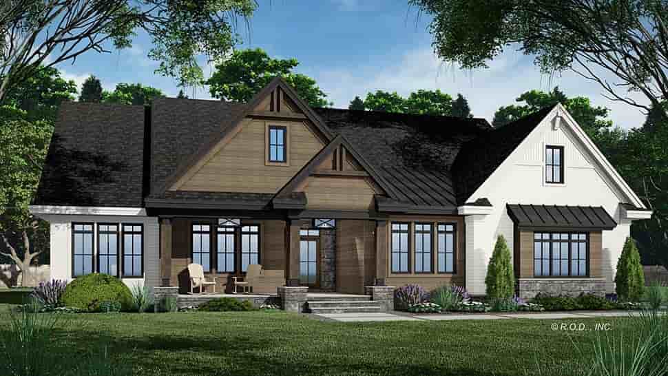 Farmhouse, Traditional House Plan 41939 with 4 Beds, 4 Baths, 2 Car Garage Picture 3