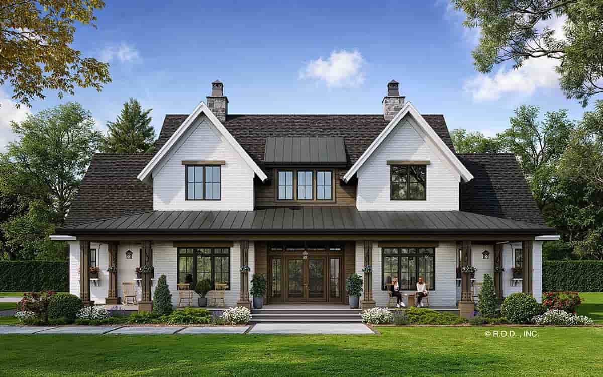 Country, Farmhouse House Plan 41946 with 3 Beds, 4 Baths, 3 Car Garage Picture 1