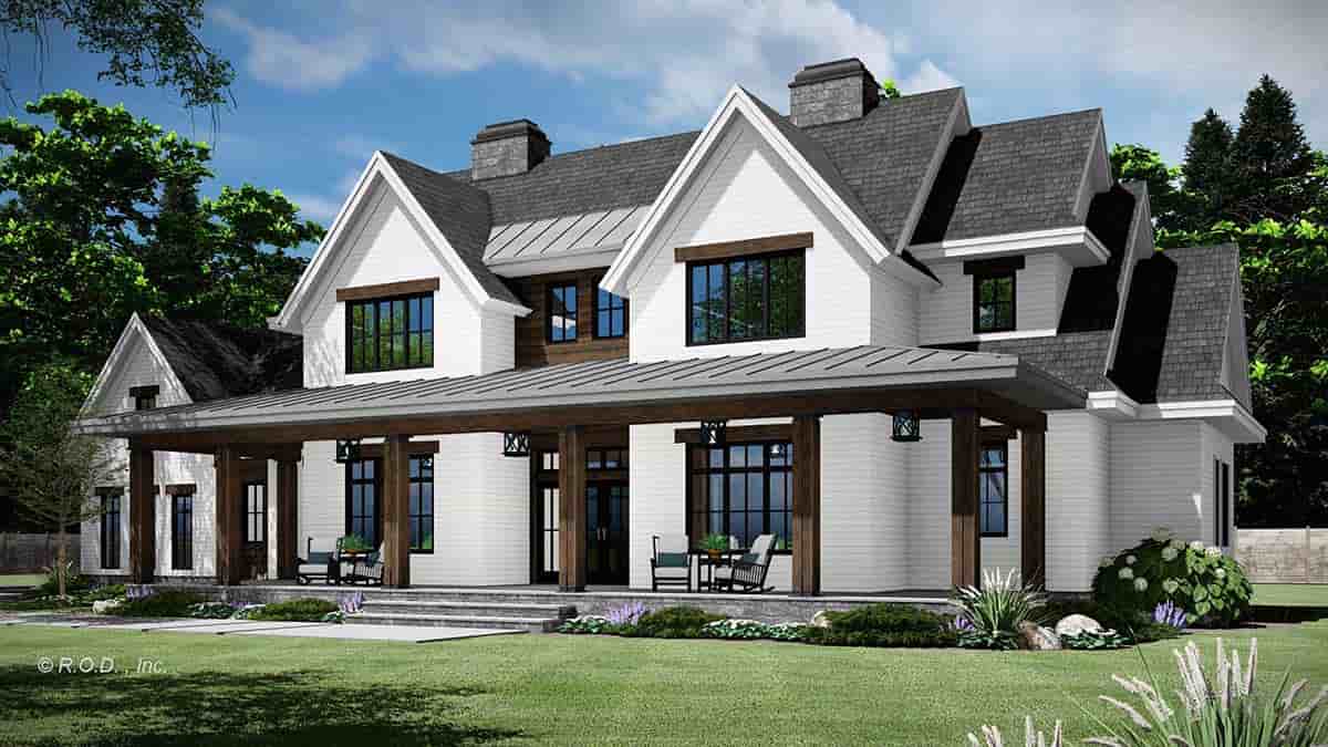 Country, Craftsman, Farmhouse House Plan 41954 with 5 Beds, 4 Baths, 3 Car Garage Picture 1