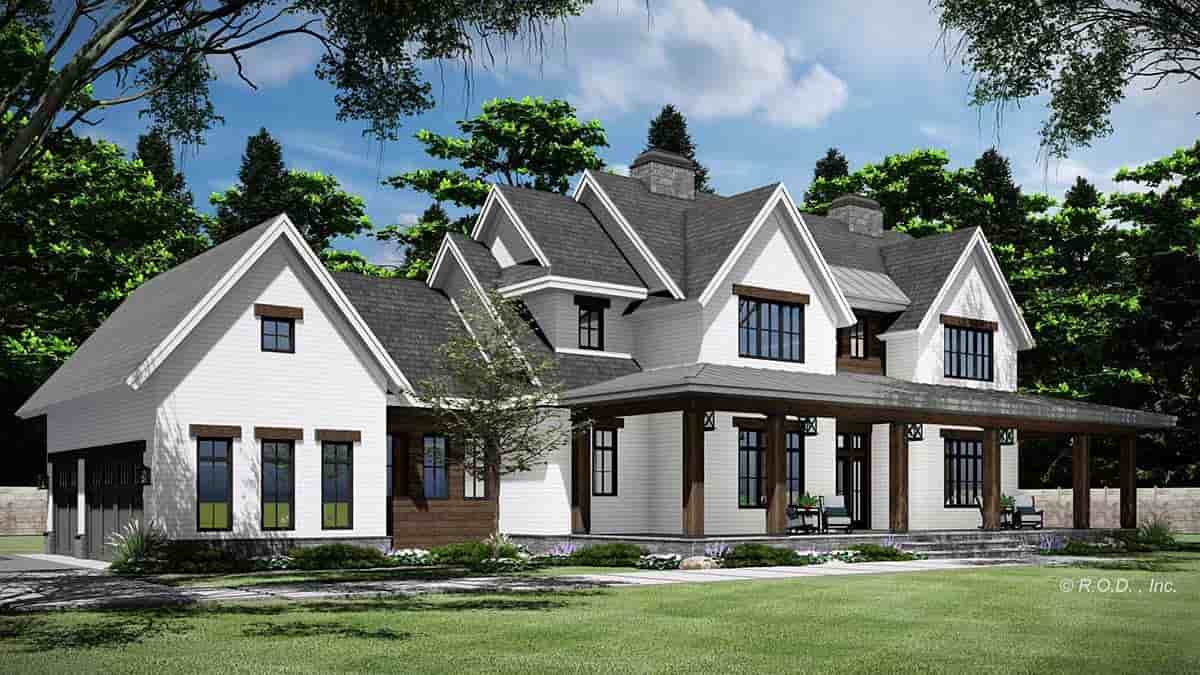 Country, Craftsman, Farmhouse House Plan 41954 with 5 Beds, 4 Baths, 3 Car Garage Picture 2