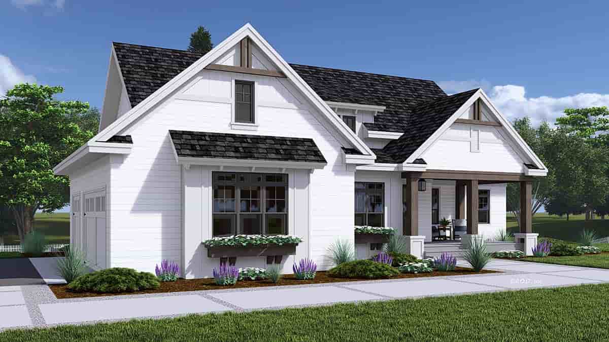 Craftsman, Farmhouse, Traditional House Plan 41955 with 4 Beds, 4 Baths, 2 Car Garage Picture 2