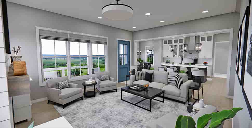 Country, Farmhouse, New American House Plan 41973 with 4 Beds, 4 Baths, 2 Car Garage Picture 30