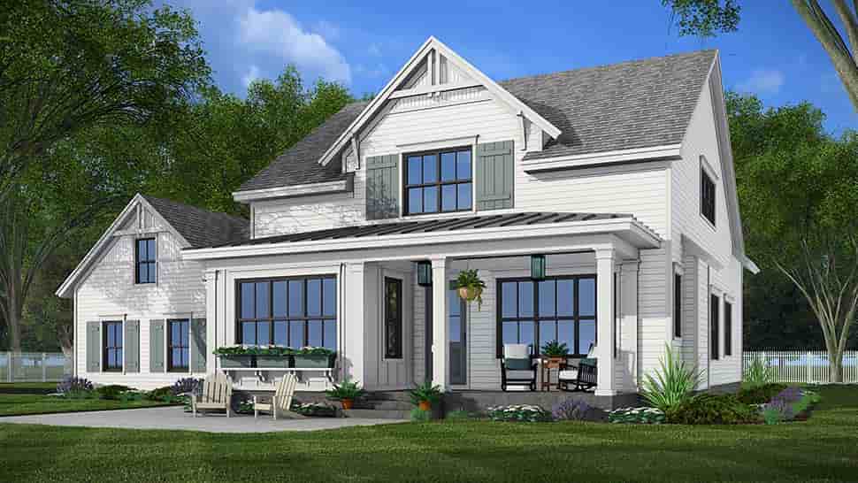 Country, Farmhouse, New American House Plan 41973 with 4 Beds, 4 Baths, 2 Car Garage Picture 4
