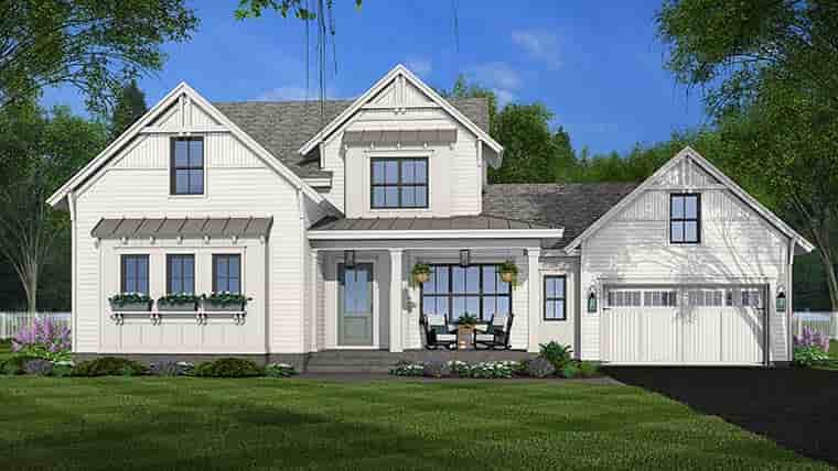 Country, Farmhouse, New American House Plan 41973 with 4 Beds, 4 Baths, 2 Car Garage Picture 5
