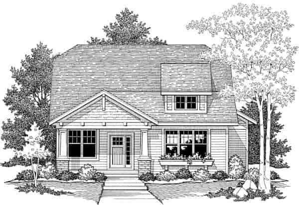 Cottage, Craftsman, Ranch, Traditional House Plan 42501 with 1 Beds, 2 Baths, 2 Car Garage Picture 1