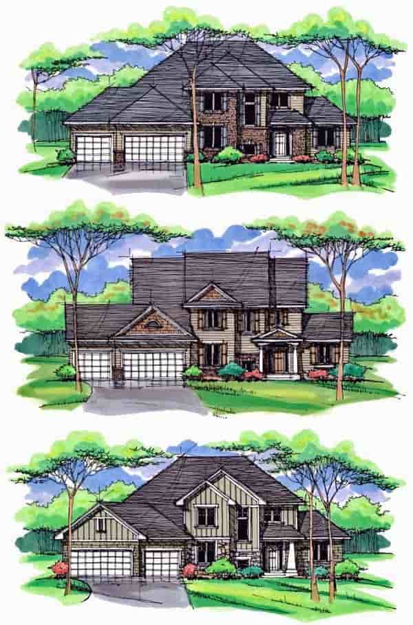 Country, Craftsman, Traditional House Plan 42539 with 4 Beds, 3 Baths, 3 Car Garage Picture 1