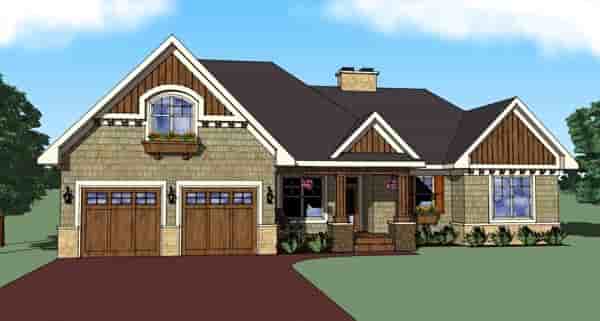 Craftsman House Plan 42613 with 3 Beds, 2 Baths, 2 Car Garage Picture 1