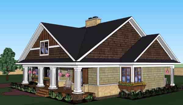 Craftsman, Traditional House Plan 42619 with 3 Beds, 3 Baths, 2 Car Garage Picture 1