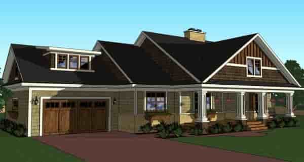 Craftsman, Traditional House Plan 42619 with 3 Beds, 3 Baths, 2 Car Garage Picture 2
