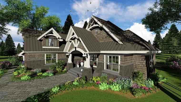 Bungalow, Cottage, Craftsman, French Country, Tudor House Plan 42676 with 4 Beds, 3 Baths, 2 Car Garage Picture 1